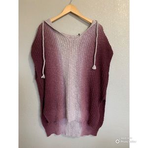 Hello Nite Small Sleeveless Pullover Hoodie Sweater Poncho Vest Bohemian NWT